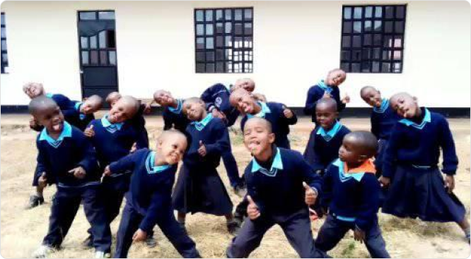 School children dancing